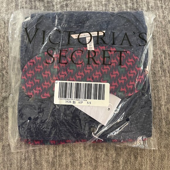 Victoria's Secret Dreamer Pajamas 3 Pc Set Red Stags Deer Small Short Petite - Picture 2 of 5